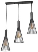 Lampadario a sospensione con filo TIANA 3xE27/20W/230V nero