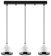 Lampadario a sospensione con cavo YILDO 3xE27/40W/230V bianco/nero
