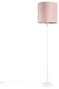 Lampada da terra bianca paralume rosa 40 cm - SIMPLO