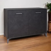 Madia in Legno 2 Ante 110x45 cm Drexa Antracite Spatolato