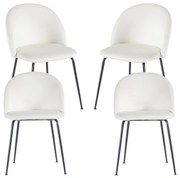 Pack 4 Sedie Black Dalnia Velluto - Beige