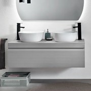 Cassetto porta lavabo in PVC 120 cm sospeso da bagno RIO Grigio