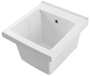 Vasca lavatoio 45x50 cm in ceramica bianca da installare da incasso