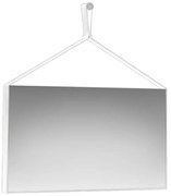 Specchio rettangolare in cuoio sintetico bianco 70 x 50 cm