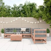 Set divani giardino 6 pz con cuscini legno massello di douglas