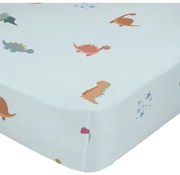 Lenzuolo con angoli HappyFriday MINI Azzurro Multicolore 60 x 120 x 14 cm Dinosauri