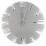 Roma orologio da parete tortora/bianco d.42cm in cristallo acrilico