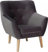 Poltrona Nordic 1 Velvet in velluto grigio – 76x75x90 cm