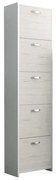 Scarpiera 5 ante doppia profondità L 50 x H 182 x P 25 cm 24 paia, grigio