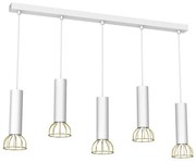 Lampadario su corda DANTE 5xGU10/25W/230V bianco/oro