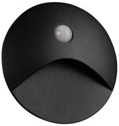 Kanlux 39124 - Lampada LED per gradini con sensore EXIN 2,5W/230V 3000K IP65 nera, rotonda