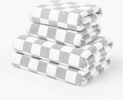 Westwing Crosby Studios, Set di asciugamani in cotone Damier, varie misure