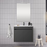 Mobile bagno 70 cm con 2 ante Mavi grigio grafite con specchio