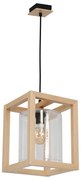 Lampadario a sospensione con filo LEGNO 1xE27/60W/230V