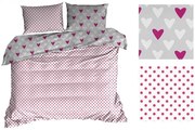 Lenzuola reversibili rosa con cuori