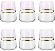 Set 6 bicchieri acqua 420 ml rosa e oro Spectrum