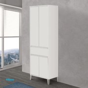 Colonna Portasciugamani A Terra "Mondo 2.0" Da 183 Cm Composto Da Quattro Ante Ed Un Cassetto Bianco Opaco/Bianco Laccato