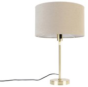 Lampada da tavolo dorata regolabile con paralume marrone chiaro 35 cm - Parte
