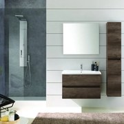 Colonna per mobile bagno Kora 2 ante P 27 x L 30 x H 160 cm rovere scuro truciolare