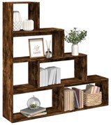 Libreria 4 ripiani rovere fumo 143,5x29x143,5 cm in truciolato