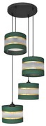 Lampadario a sospensione con filo HELEN 4xE27/15W/230V verde/oro