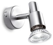 Applique Contemporanea Slem Metallo Nickel 1 Luce Gu10 10W 3000K Luce Calda