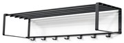 Attaccapanni da parete nero in metallo con scaffale 100 cm Rex – Spinder Design