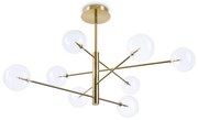 Sospensione Contemporanea Equinoxe Metallo Ottone 8 Luci 2W 3000K Luce Calda