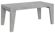 Tavolo allungabile Naxy made in italy itamoby  in diverse dimensioni e finiture, Cemento / 90x180/284 cm