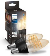 SET 2 lampadine LED dimmerabili Philips Hue WHITE AMBIANCE E14/4,6W/230V