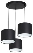 Lampadario a sospensione con filo ARDEN 3xE27/60W/230V nero/bianco