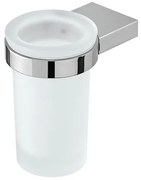 Portaspazzolino a muro in vetro satinato e acciaio cromato Futura