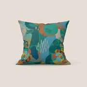 Joy collezione cuscini a fantasie multicolor in tessuto fresco cotone impermeabile verde acqua