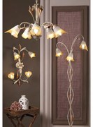 Lampadario Neoclassico Lampadario Lucrezia bianco 3x E14 bianco paralume bianco 3x E14