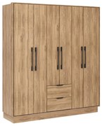 Armadio 6 ante e 2 cassetti L162 cm Naturale - FEOVA