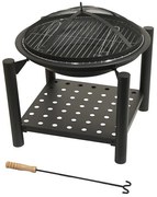 Braciere portatile in legno con griglia 48 cm