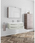 Mobile sottolavabo e lavabo Image rovere bianco L 130 x H 48 x P 48 cm 2 vasche