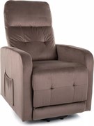 Poltrona reclinabile Otus II Velvet cappuccino – 66x92–144x100 cm