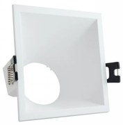 Faretto da Incasso Quadrato, Bianco, Policarbonato, Foro 85x85mm Luce Asimmetrica per GU10 Colore del corpo Bianco