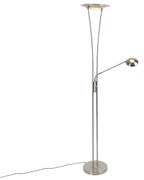 Lampada da terra moderna in acciaio con braccio di lettura incluso LED - Ibiza