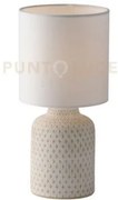 Lumetto ravello bianco 1 luce attacco e14 15x32cm in ceramica con p...