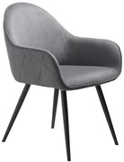 Sedia da pranzo grigia in imbottito con braccioli Minto – Unique Furniture