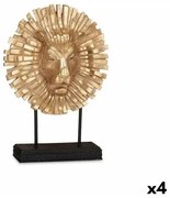 Statua Decorativa Leone Nero Dorato 28 x 38,5 x 11,5 cm (4 Unità)