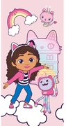 Asciugamano per bambini rosa in cotone 70x140 cm Gabby´s Dollhouse – Jerry Fabrics