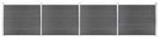 Set Pannelli Di Recinzione İn Wpc 699x146 Cm Nero /