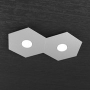 Plafoniera Moderna Hexagon Metallo Grigio 2 Luci Led 12X2W