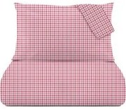 Parure copripiumino matrimoniale vinaccia Pied de poule in cotone