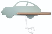 Applique LED per bambini con mensola CAR LED/5W/230V verde/legno