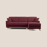 Edgar divano letto angolare in tessuto felis impermeabile T03 rosso