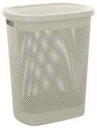 Cesto portabiancheria con coperchio in plastica bianca 58 lt Kamala